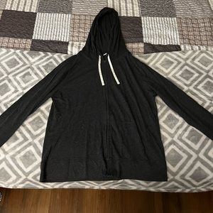 Old Navy women’s large charcoal lightweight zip up hoodie